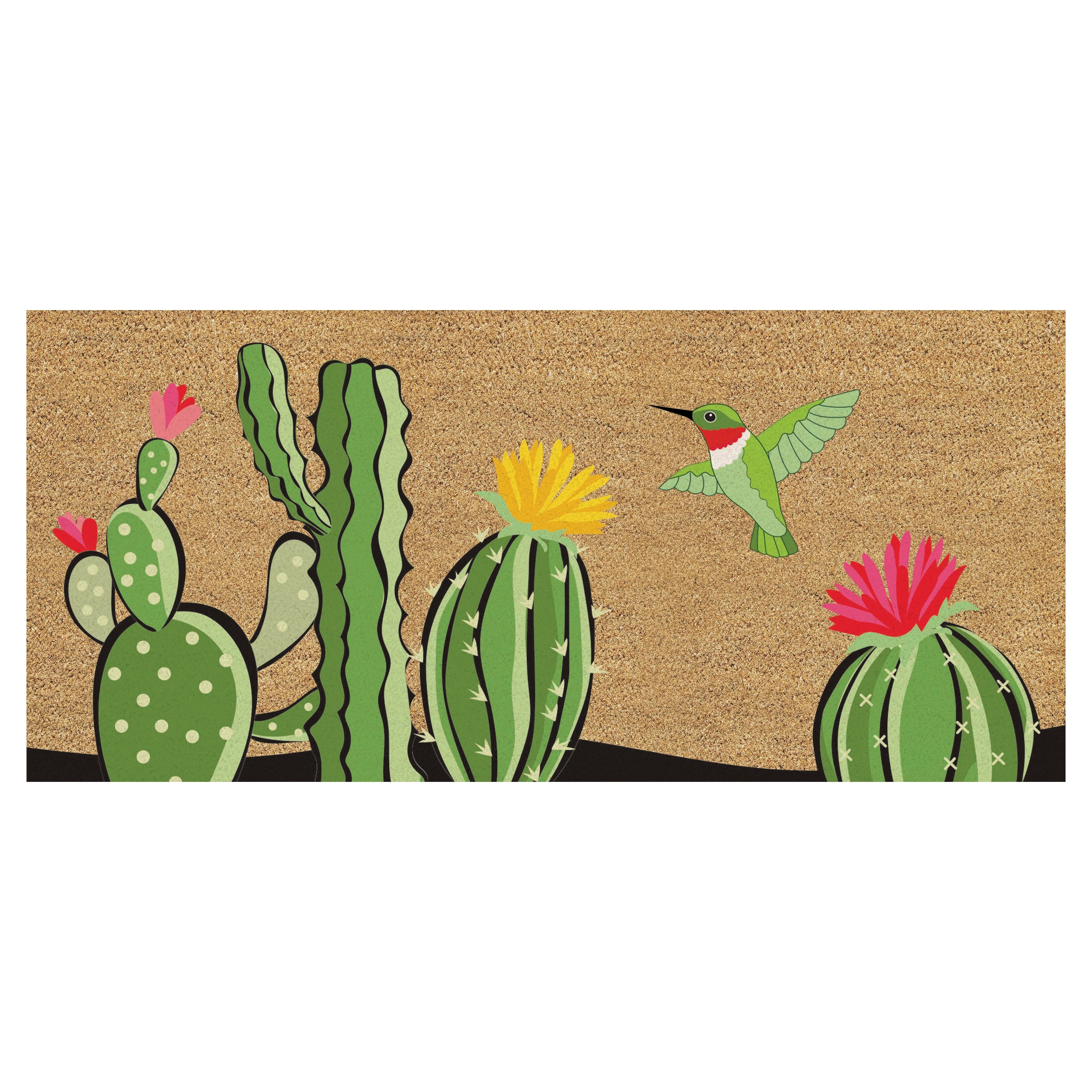 Cactus Flocked Coir Sassafras Switch Door Mat - 22" x 10"