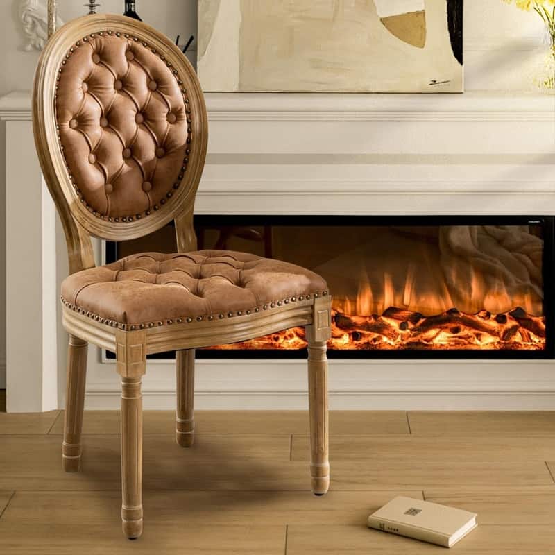 Upholstered French Style Nailhead Dining Chairs(Set of 6)
