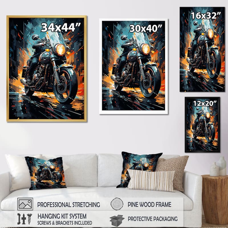 Designart "Classic Lavish Motor Bike" Motorcycle Wall Art