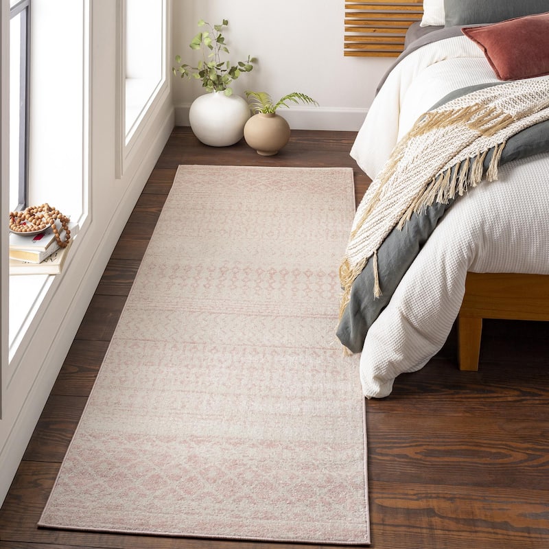 Livabliss Elaziz Moroccan Geometric Area Rug - Blush - 2' 7" x 7' 7"