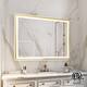 Wall Mounted Back Light Bathroom Framed LED Mirror Anti- Fog With Dimmable Light Touch Sensor And Memory Function
