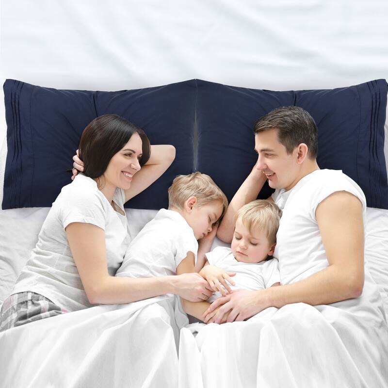 2Pcs Microfiber Embroidery Pillowcases Envelop 20"x26"