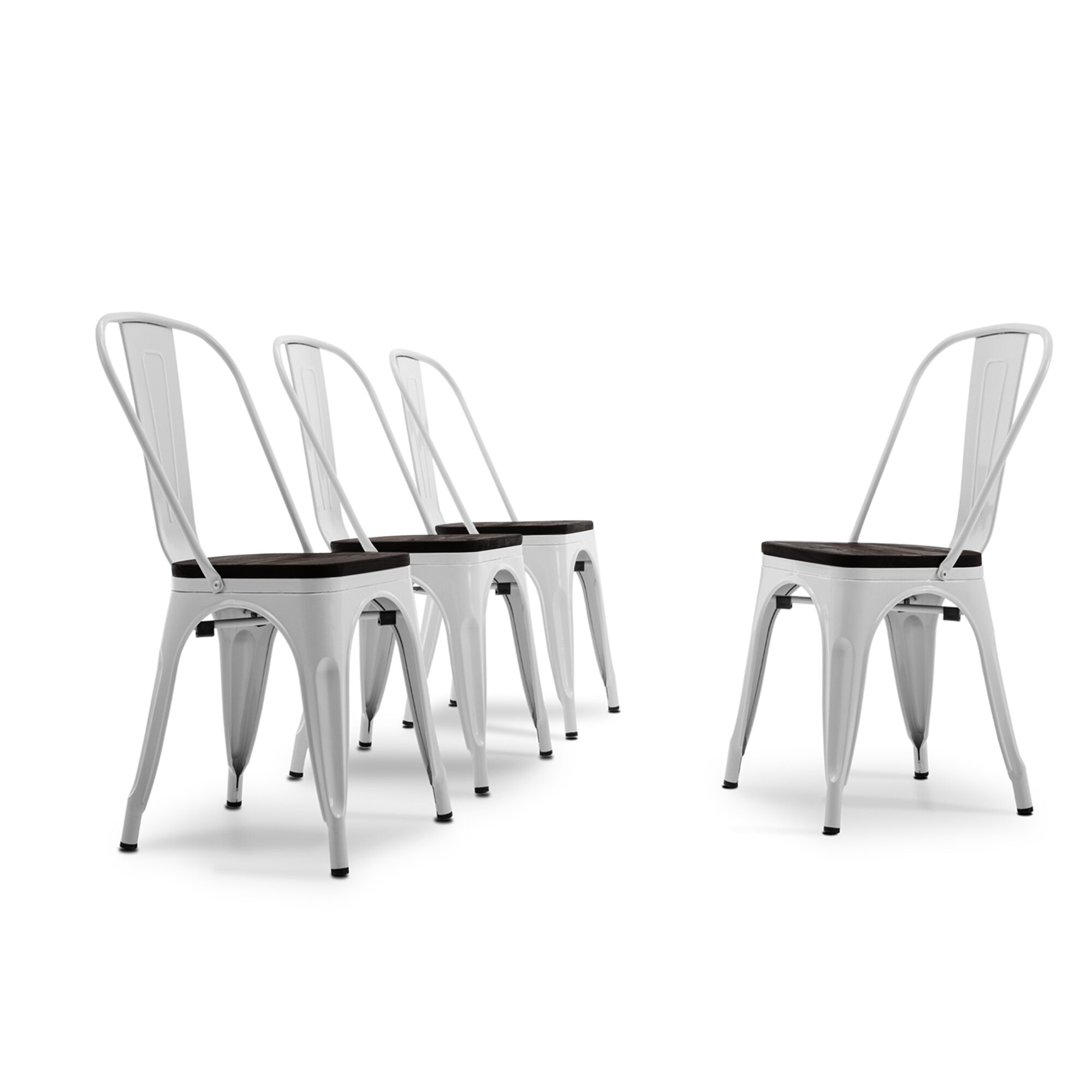 Antique white shop metal chairs