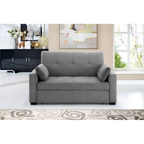 Nantucket Pull-Out Chenille Sleeper Sofa with Accent Pillows