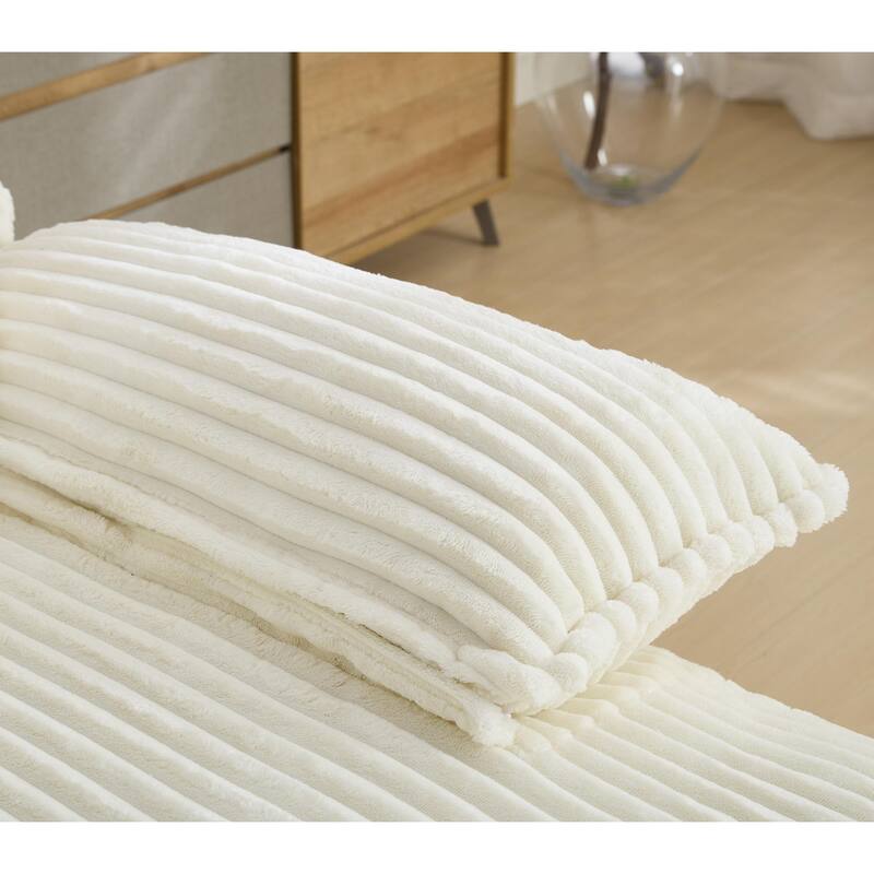 Oversized Corduroy Chaise Lounge Chair, Adjustable 4-Gear Reclining Sleeper Sofa Bed, Living Room Deep Seat Leisure Sofa Chair