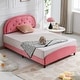 preview thumbnail 6 of 11, Mixoy Kids Bed with Crystal Tufted Headboard,Pink Princess Bed for Childs Pink - Twin