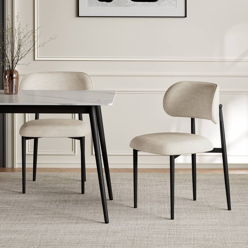 Vibe Upholstered Dining Chair with Black Metal Legs (Set of 6)