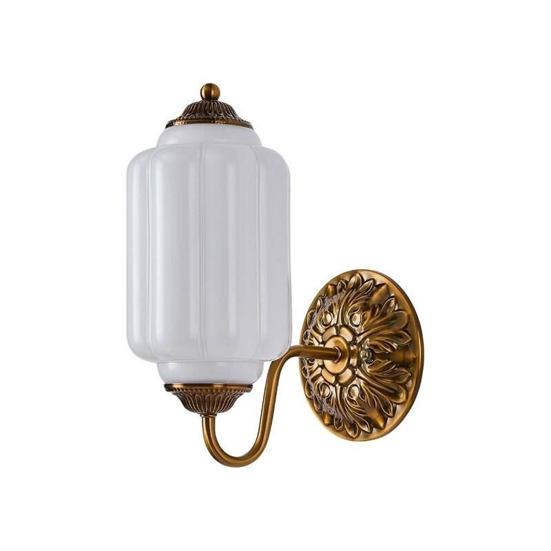 E12 Bulb light white bedroom light fixtures glass, metal wall light