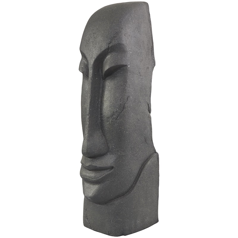 Resin Face Tall Distressed Totem Decorative Sculpture - Black - Roche River Decor - Black