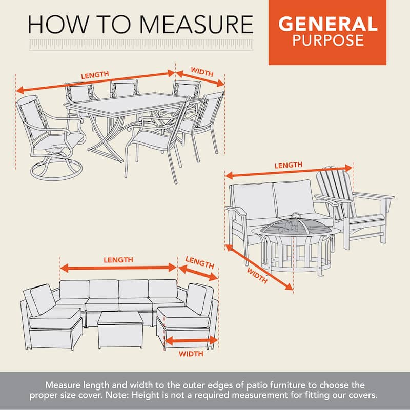 Modern Leisure Monterey Patio Dining Set Cover, 100" W x 70" D x 35" H, Beige - Beige