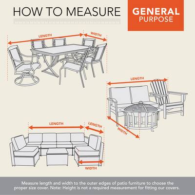 Modern Leisure Monterey Patio Dining Set Cover, 100" W x 70" D x 35" H, Beige
