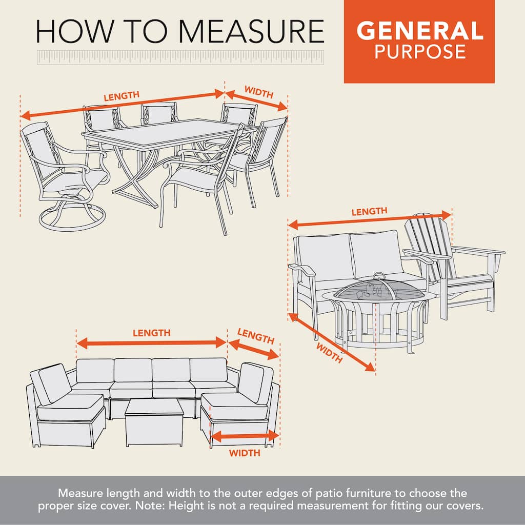 Modern Leisure Monterey Patio Dining Set Cover, 100" W x 70" D x 35" H, Beige