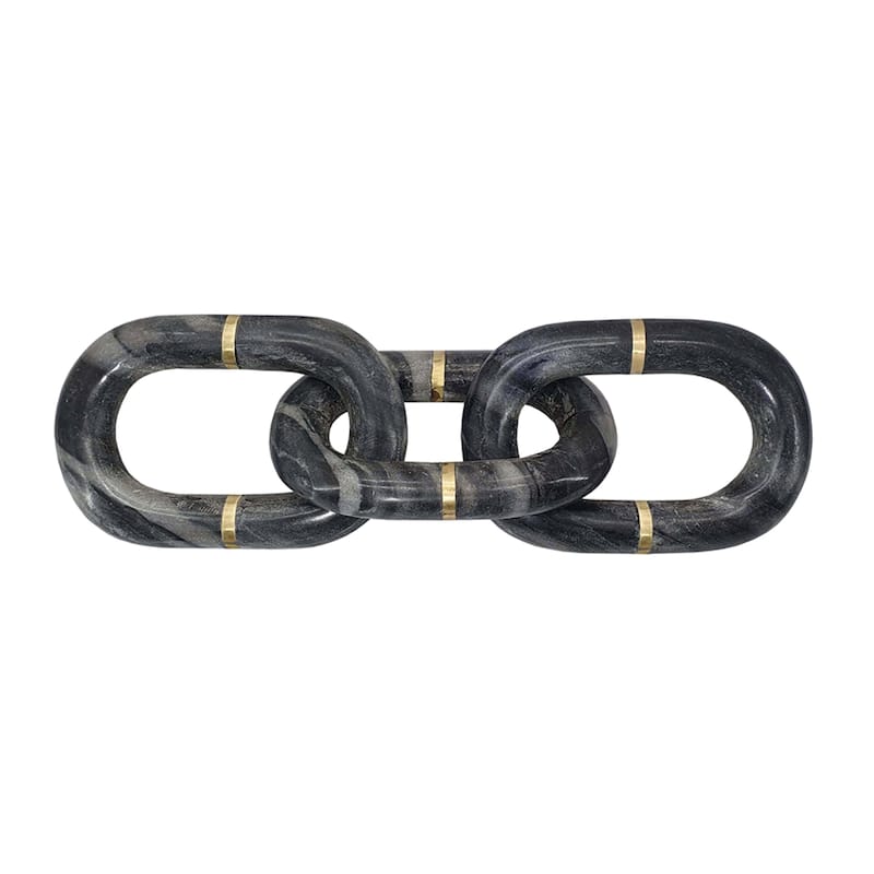 Oval 3 Link Marble Chain - 14" - Gray