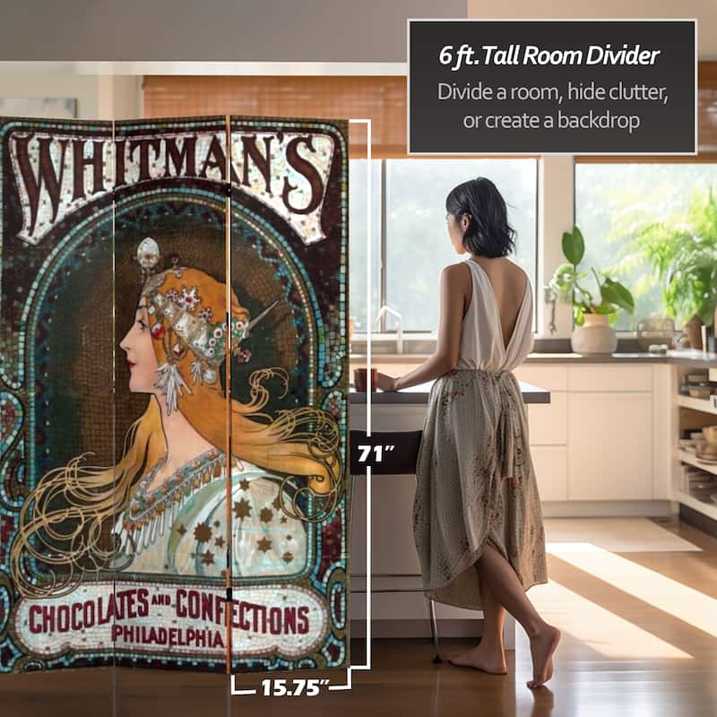 Canvas Double-sided 6-foot Confections Room Divider (China)