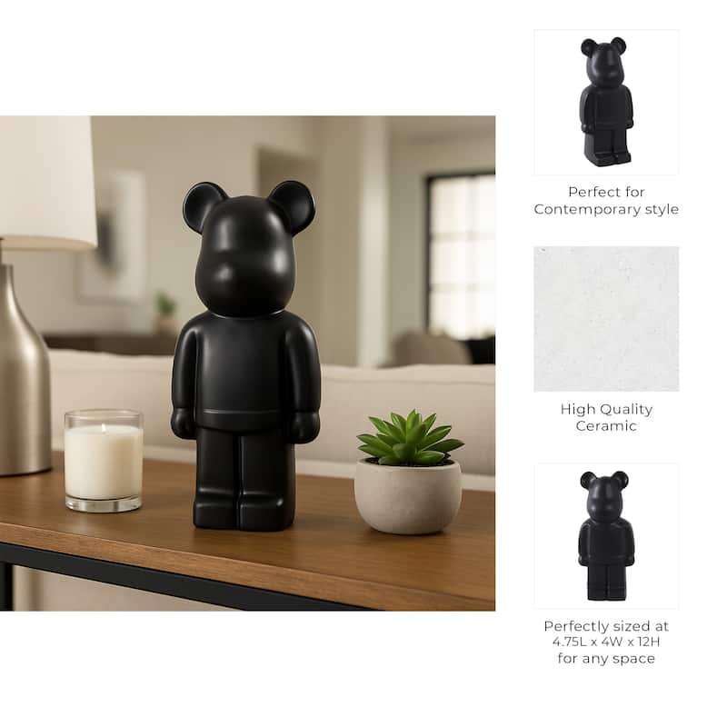 Decorative Bear Figurine Statue for Home Decor - 12" - 11.5"