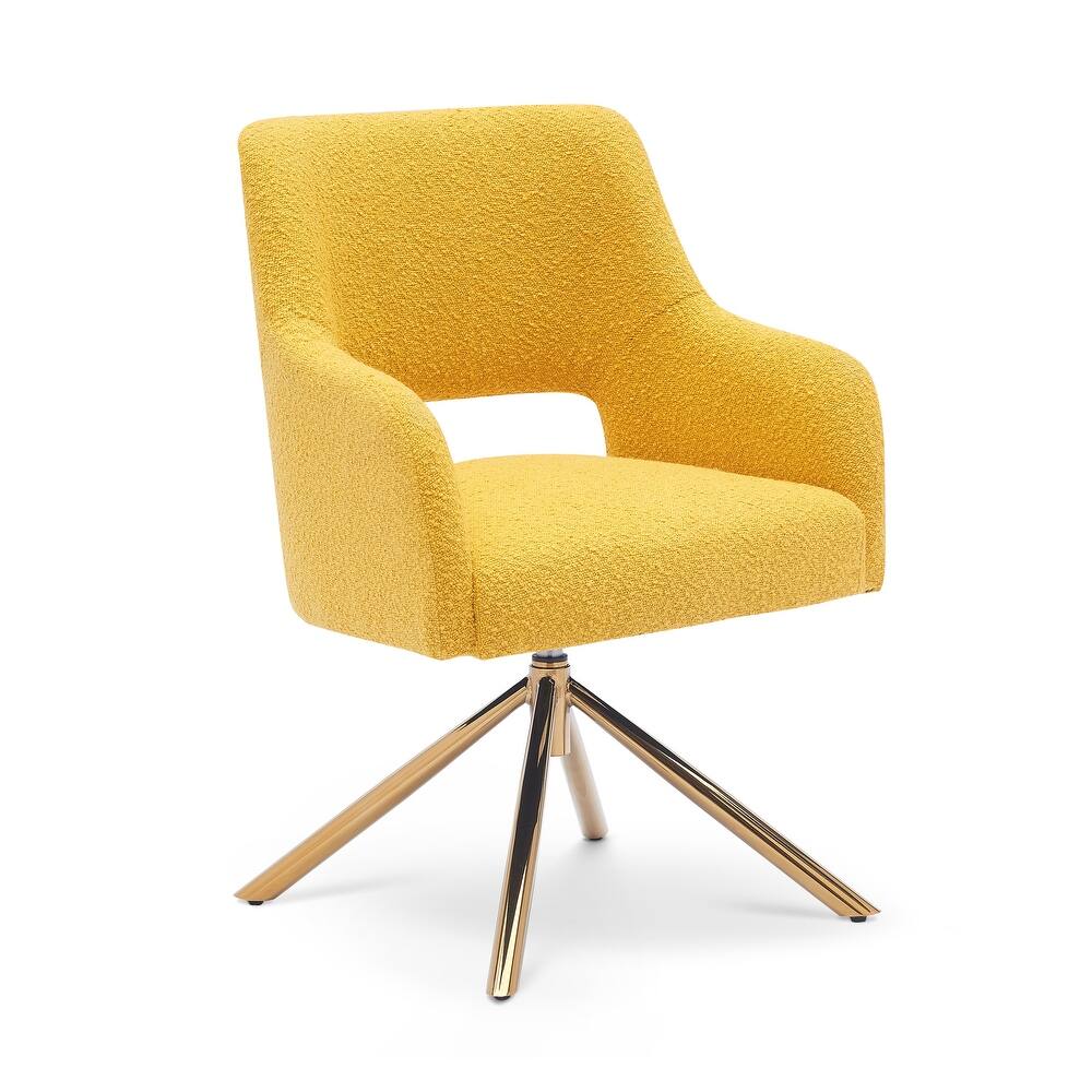 Boucle Polyester Upholstered Swivel Accent Chair - Stain Resistant