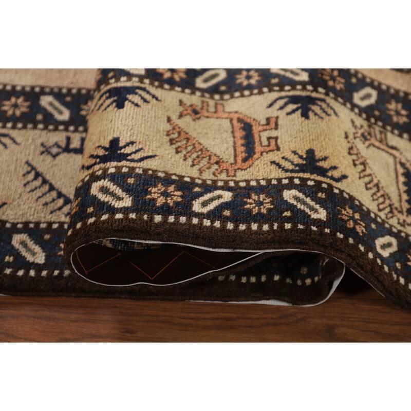 Tribal Ardebil Persian Vintage Area Rug Handmade Wool Carpet - 6'7" x 10'3"