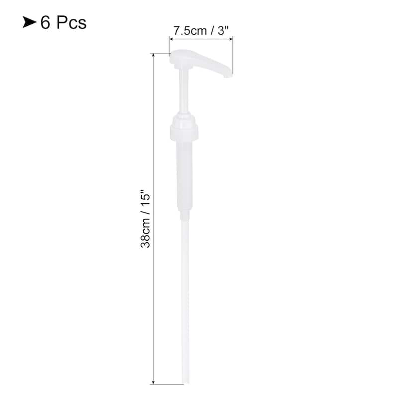 Coffee Syrup Pump Fits 750ml Bottles Coffee Milk Tea Dispenser - White - 6 Pack