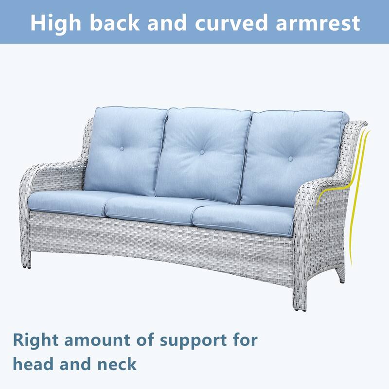 6 Piece Set with Sofa Swivel Chair Ottoman
