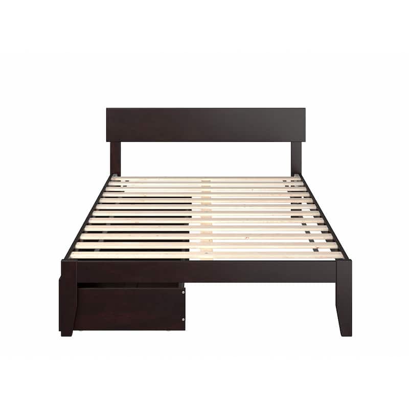Boston Full Bed with 2 Drawers in Espresso