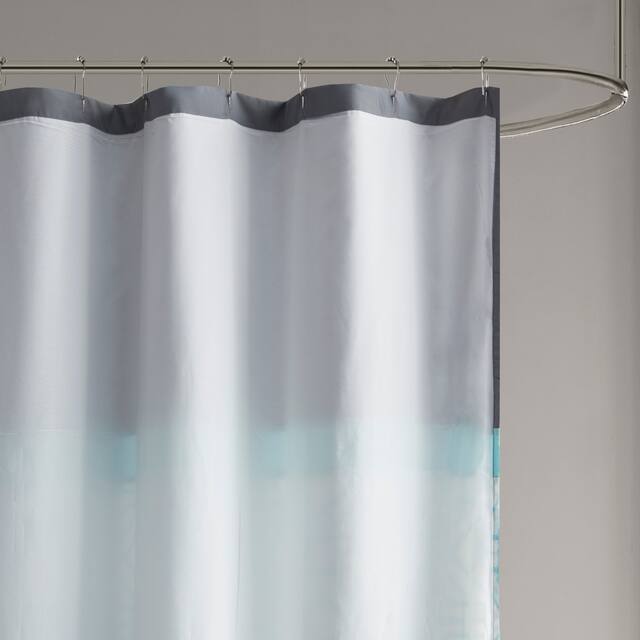 Shane Embroidered and Pieced Shower Curtain by 510 Design