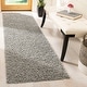 preview thumbnail 47 of 121, SAFAVIEH Athens Shag Ilaha 1.5-inch Thick Rug 2'3" x 10' Runner - Light Grey - Runner
