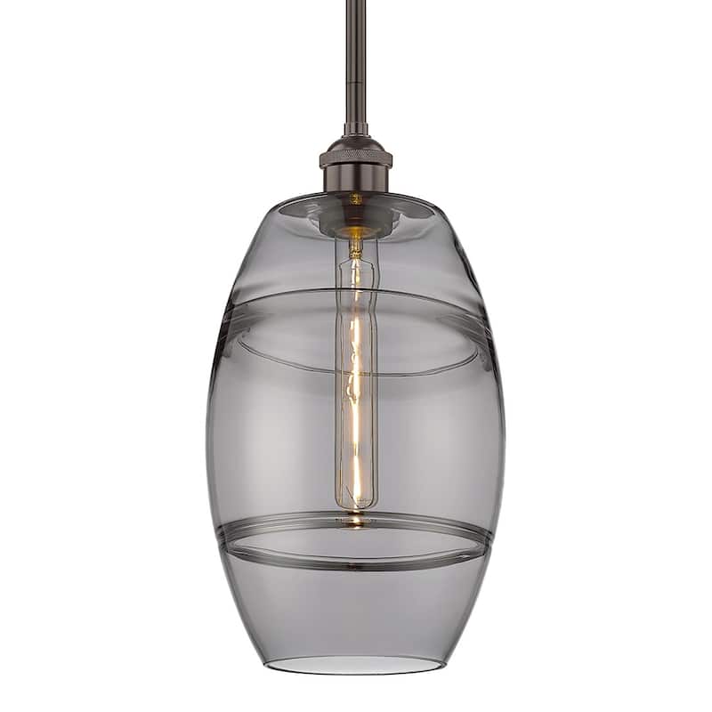 Innovations Lighting 616-1S 9 8 Vaz Pendant Vaz 8" Wide Mini Pendant - Oil Rubbed Bronze / Light Smoke
