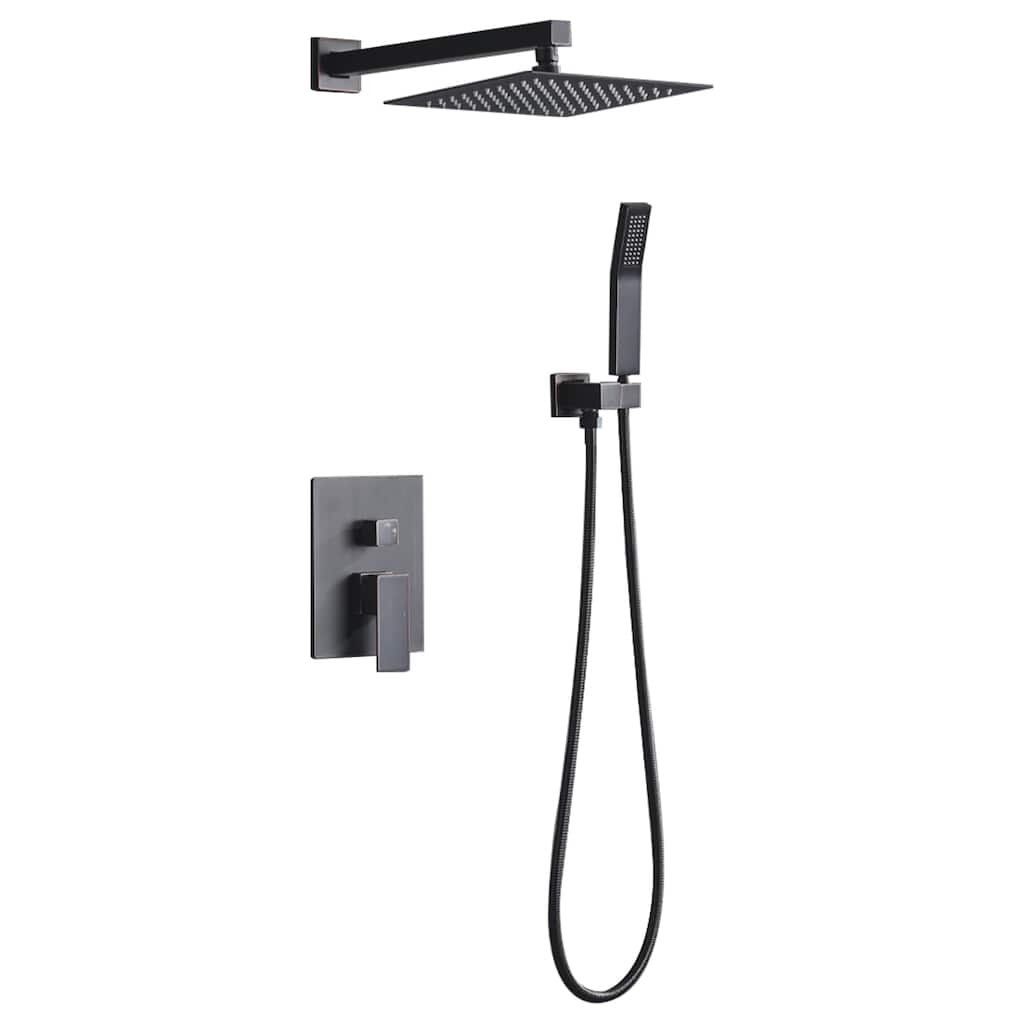 Topcraft 10-Inch Rain Shower Head, Wall Mount Complete Shower System with Handheld Showerhead