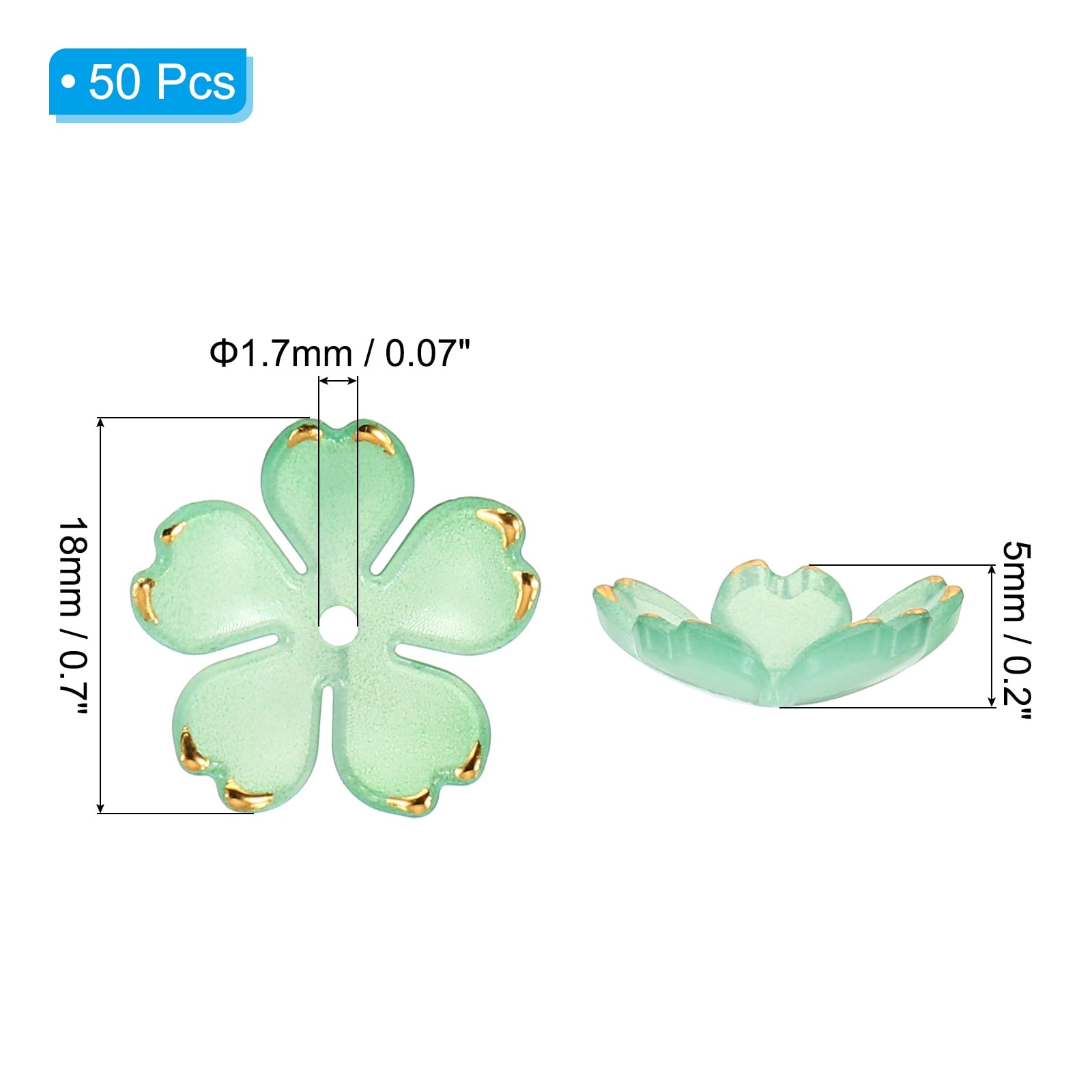 Floral Spacer Beads, Gold-Plated Gradient Acrylic Cherry Blossom Flower Beads for Bracelets, Earring, Necklace, Jewelry