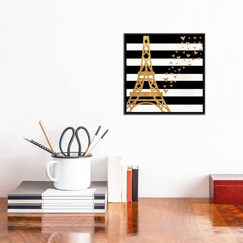 iCanvas "Eiffel Tower Love" by SD Graphics Studio Framed