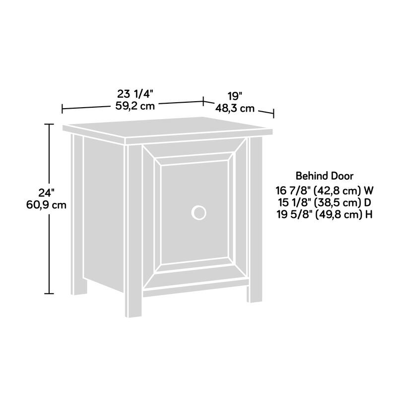 Wood Nightstand with File Drawer, Brown