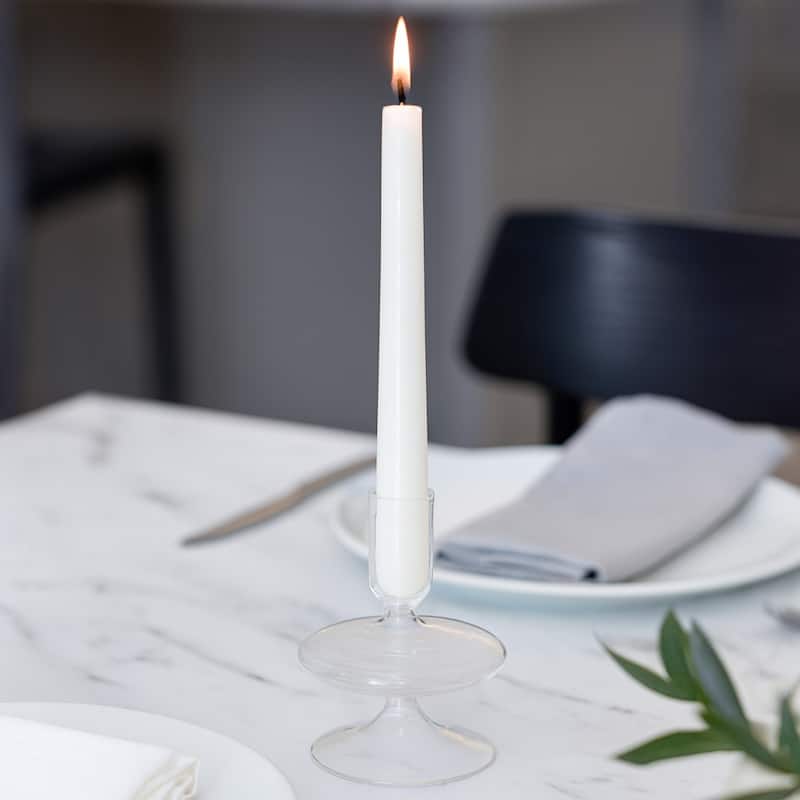 Sculptural Glass Candle Holder with Rounded Accent Base - Modern Tabletop Candle Holder for Any Room