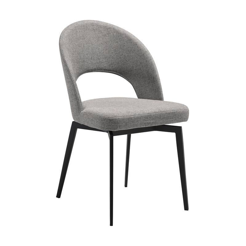 Lucia Brown or Grey Upholstered Swivel Dining Chairs - Set of 2