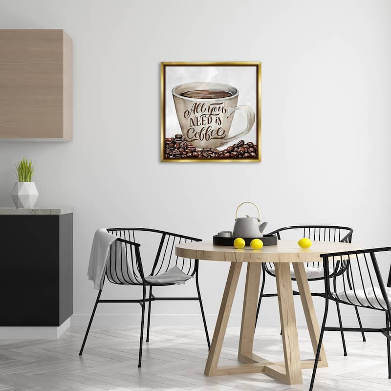 Stupell All You Need Morning Coffee Framed Floater Canvas Wall Art Design By Kim Allen