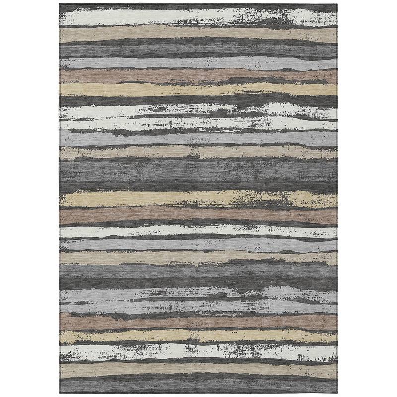 Machine Washable Indoor/ Outdoor Chantille Stripe Rug