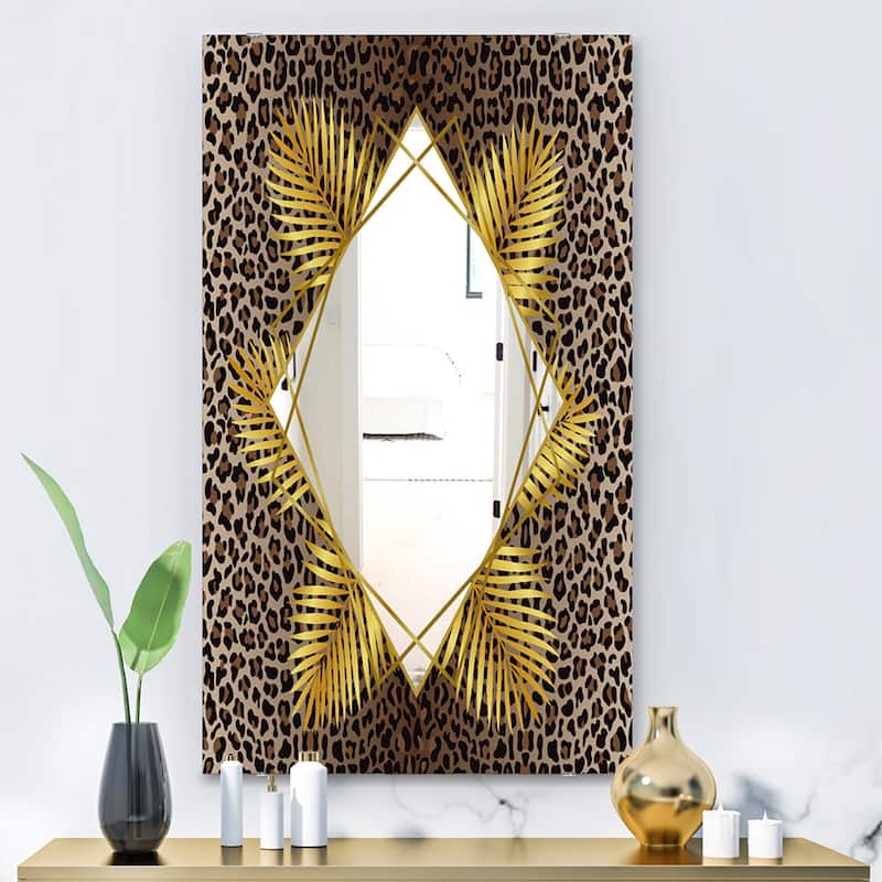 Designart 'Leopard 5' Glam Mirror - Modern Large Printed Wall Mirror
