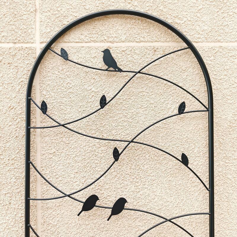 2 Pack Metal Garden Trellis Rustproof Trellis for Climbing Plants Outdoor Flower Support Black