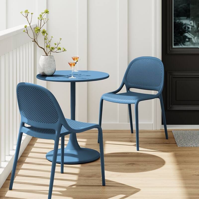 Shay Stackable Plastic Chair for Indoors or Outdoors - Set of 2