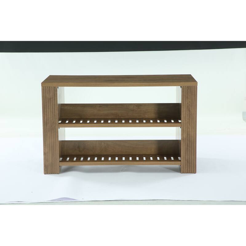 59 Inch Bar Table with Storage Shelves, Farmhouse Wooden Counter Height Pub Table for Kitchen / Dining Room