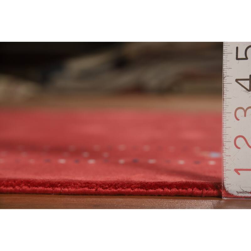 Tribal Gabbeh Indian Area Rug Handmade Red Modern Wool Carpet - 5'4" x 7'6"
