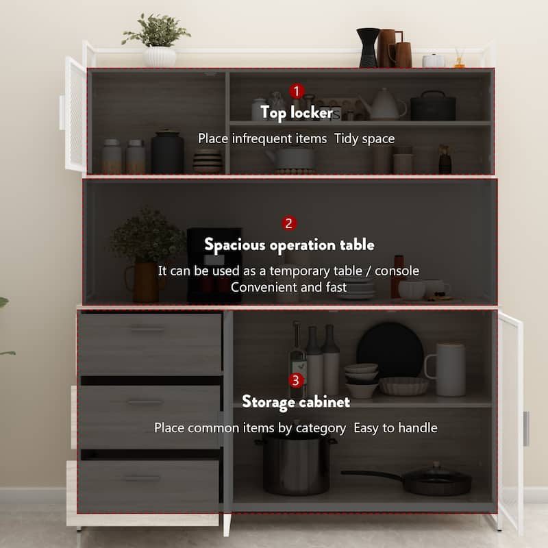 Kitchen Pantry Storage Cabinet Microwave Storage Cabinet Buffet