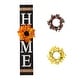 preview thumbnail 12 of 37, Glitzhome 42"H Wooden Christmas Porch Sign with 3 Changeable Floral Wreaths Black
