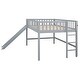 preview thumbnail 15 of 28, Elegant & Contemporary Design Full Size Low Loft Bed with Vertical Ladder and Smooth Slide, Space-saving, Long-time Use, Gray
