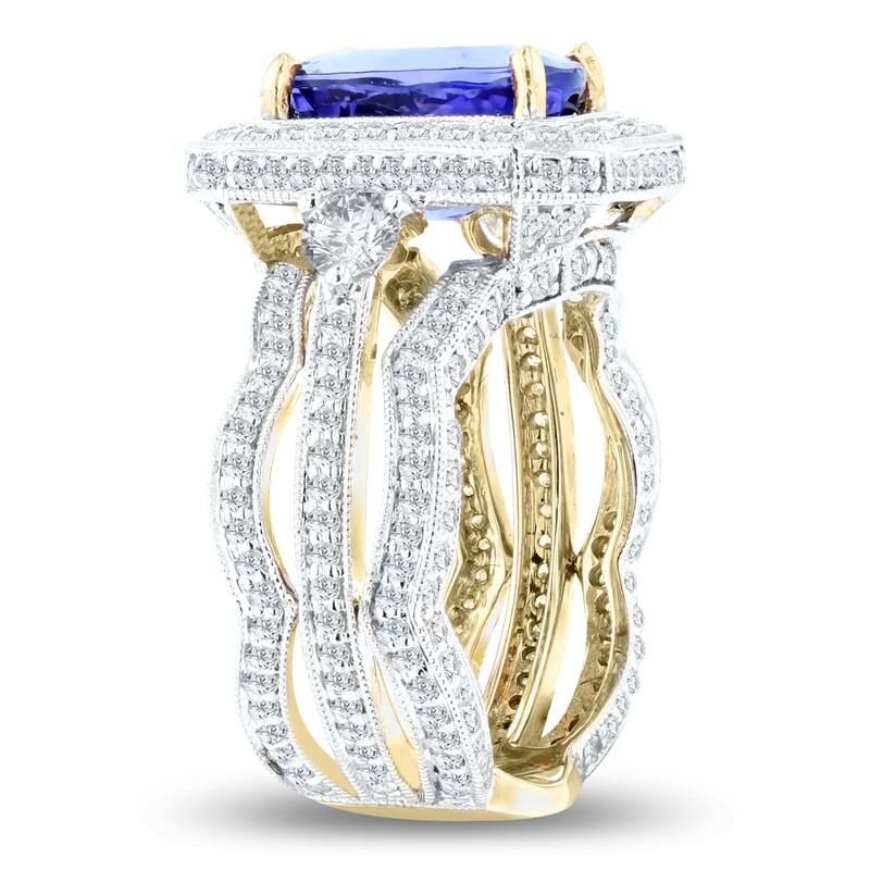 Auriya 14k Two Tone Gold 4 1/3ct Tanzanite and 2 1/8ct TDW Diamond Ring