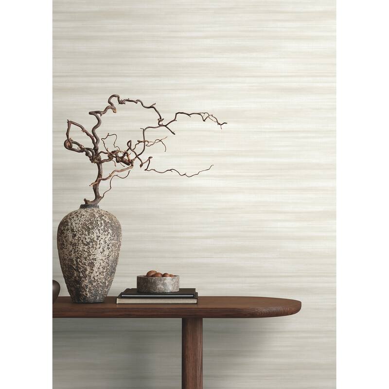 Ronald Redding Brushed Linen White Wallpaper