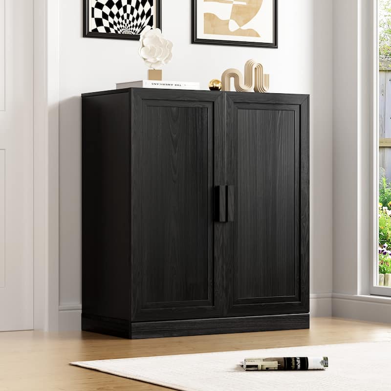 Classic Storage Cabinet with Adjustable Shelves - Black