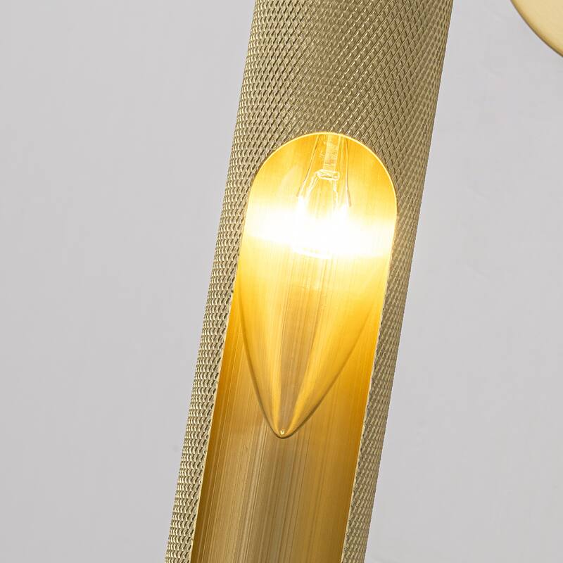 Mid-Century 1-Light Gold Wall Sconce - H13.4" × W4.7" × D5.5"