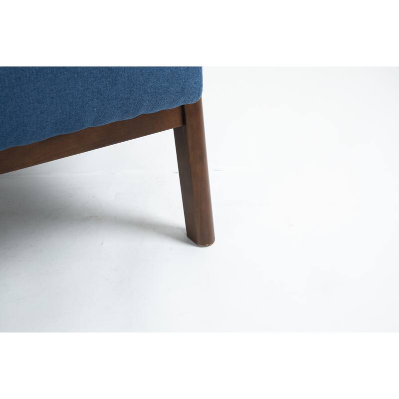 Upholstered Accent Chair with Lumbar Pillow, Living Room Chairs with Solid Wood Frame, Lounge Reading Armchair