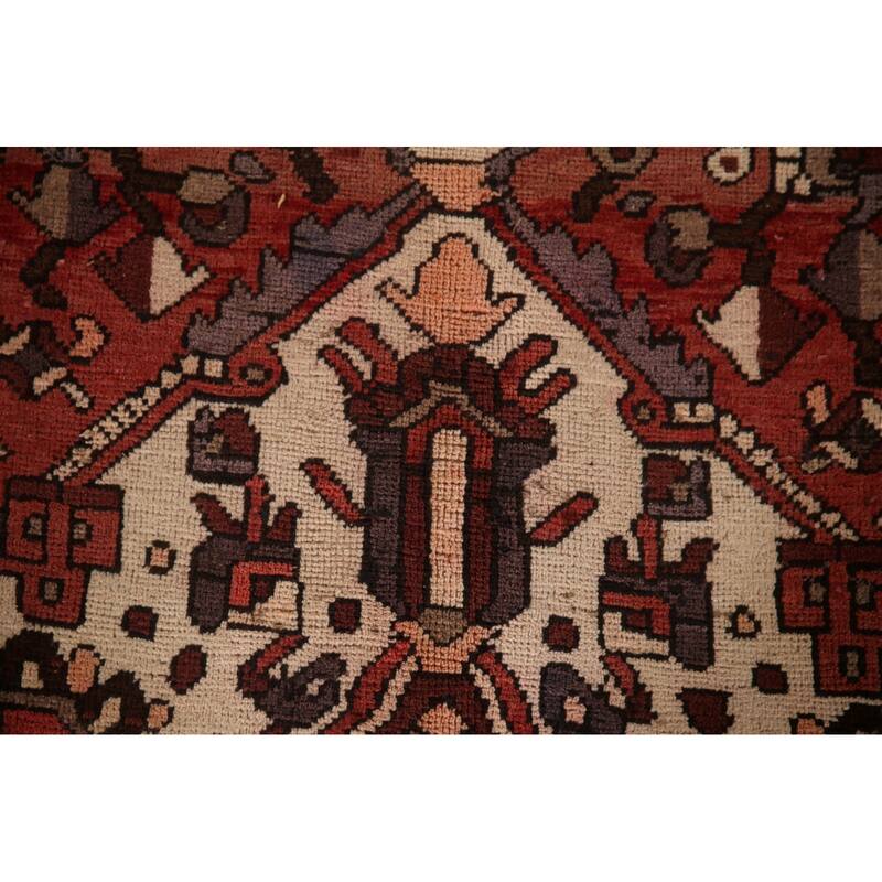 Geometric Bakhtiari Persian Vintage Area Rug Handmade Wool Carpet - 6'8"x 10'6"