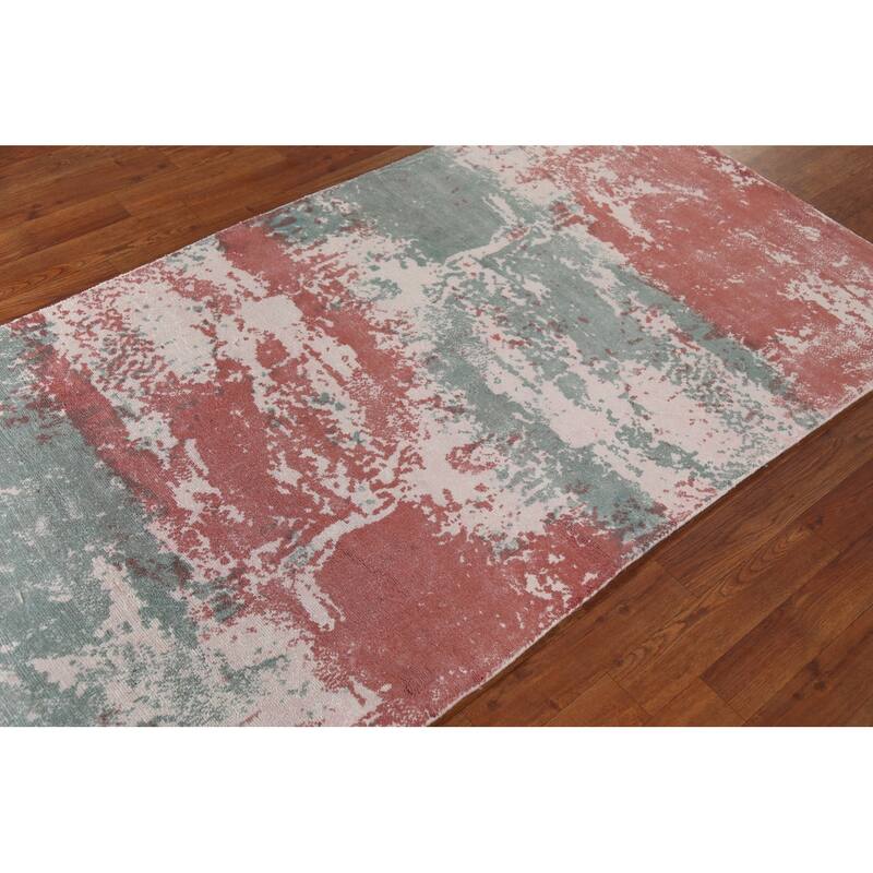 All-Over Abstract Contemporary Foyer Rug Handmade Wool Carpet - 3'3"x 6'3"